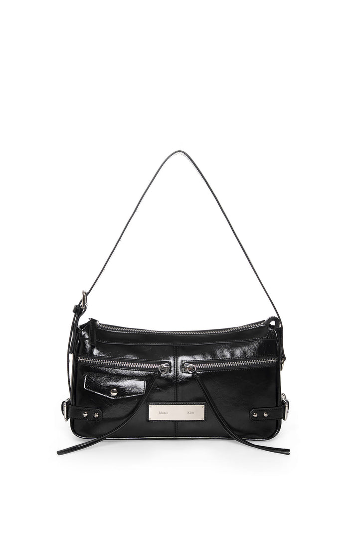 Matinkim Side Buckle Biker Shoulder Bag IN Black