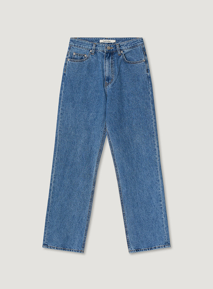 Mango Maniplease Mono Jeans Mid Blue