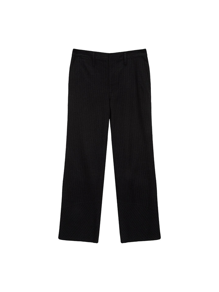 Matinkim Detail Point Stripe Trouser For Men IN Black