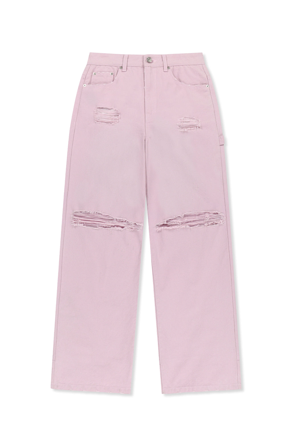 Matinkim Destroyed Color Dyeing Denim Pants IN Pink