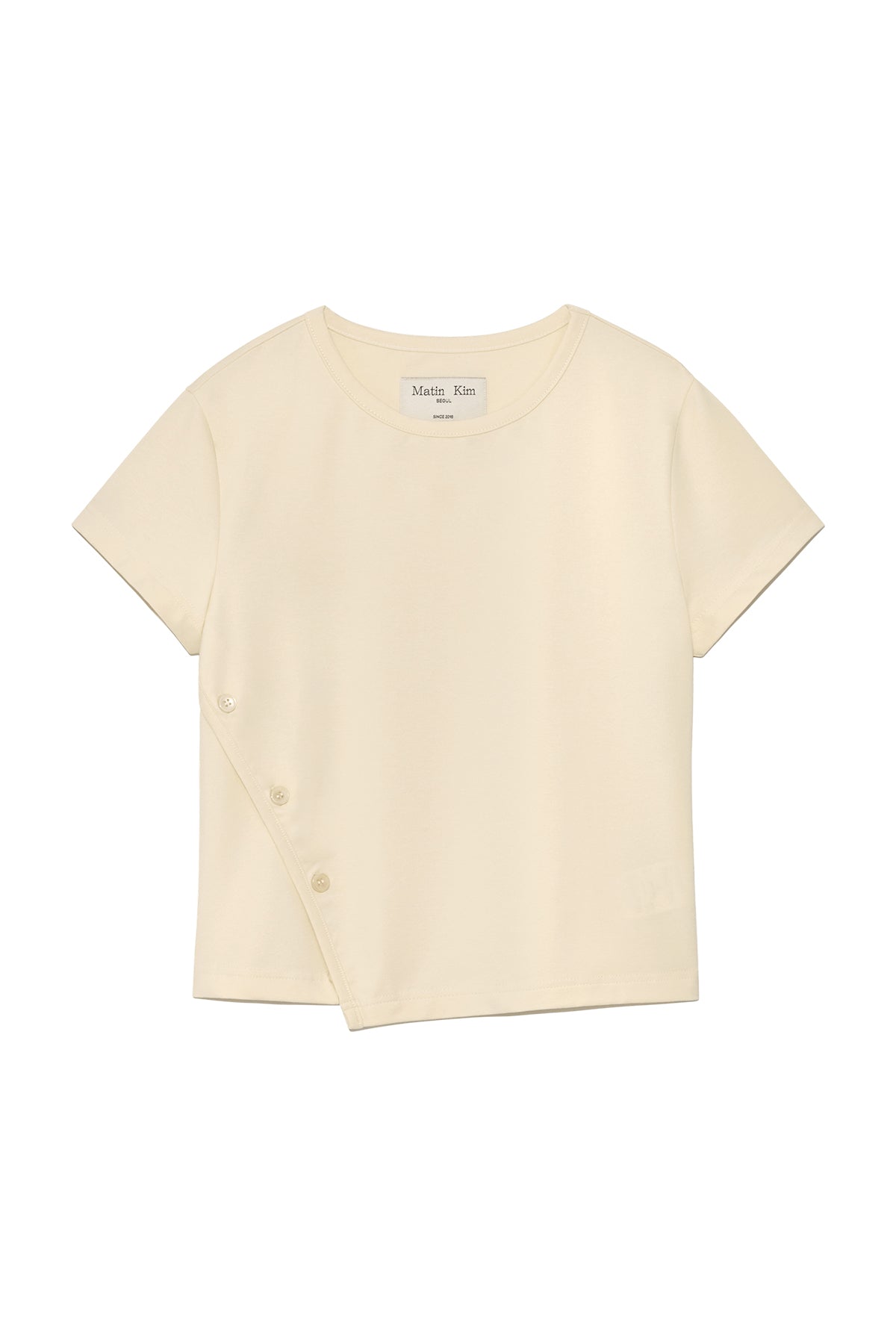 Matinkim Slit Button Point Crop Top IN Ivory