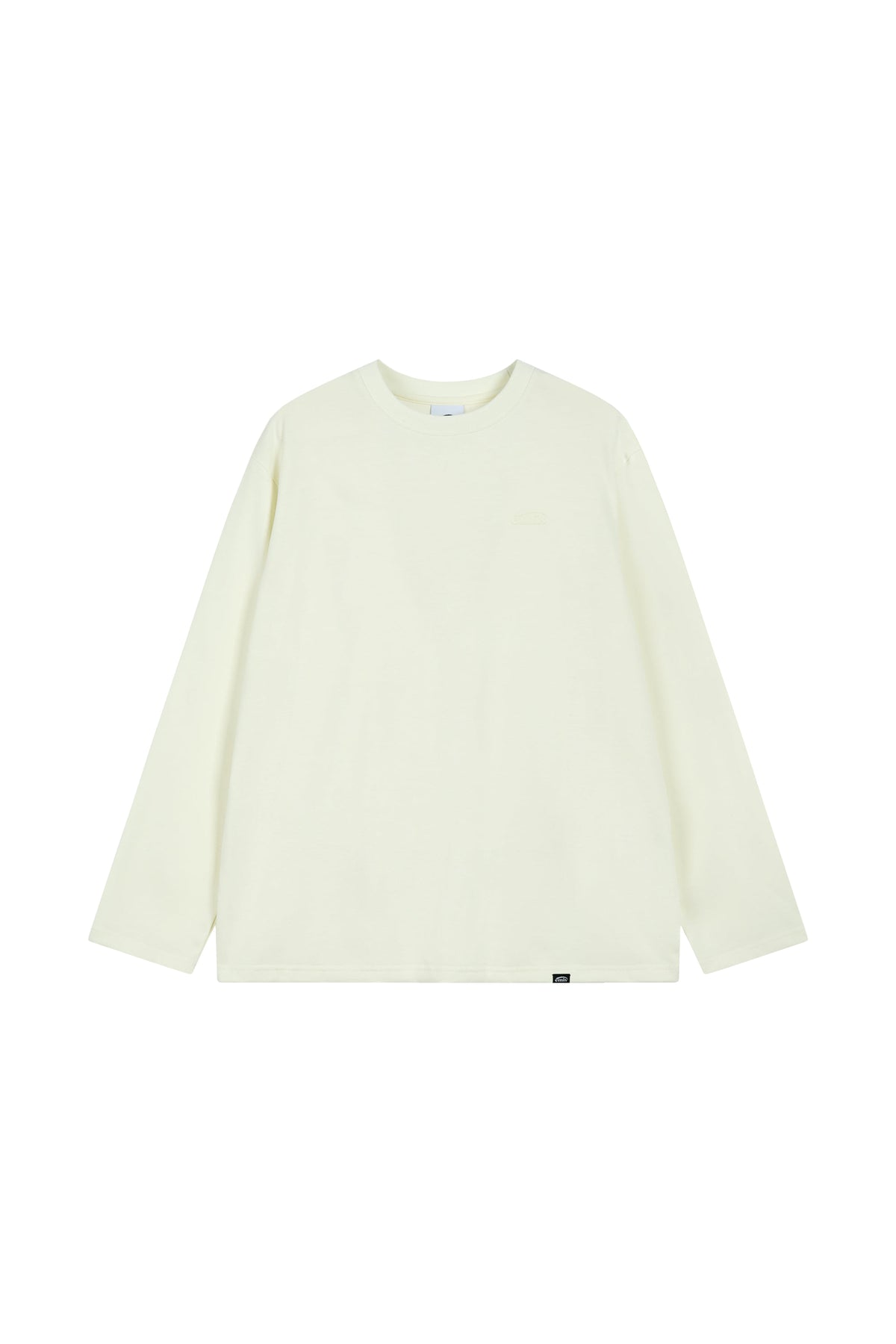 Emis Mono Logo Print LS T-Shirt-Cream