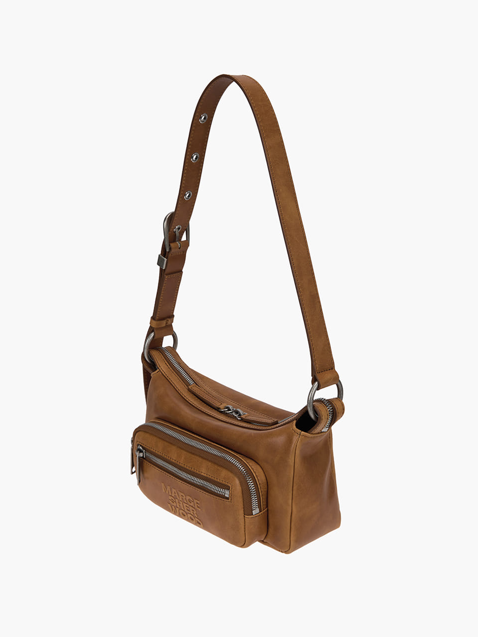 Margesherwood Outpocket Hobo Mini saddle brown pull-up