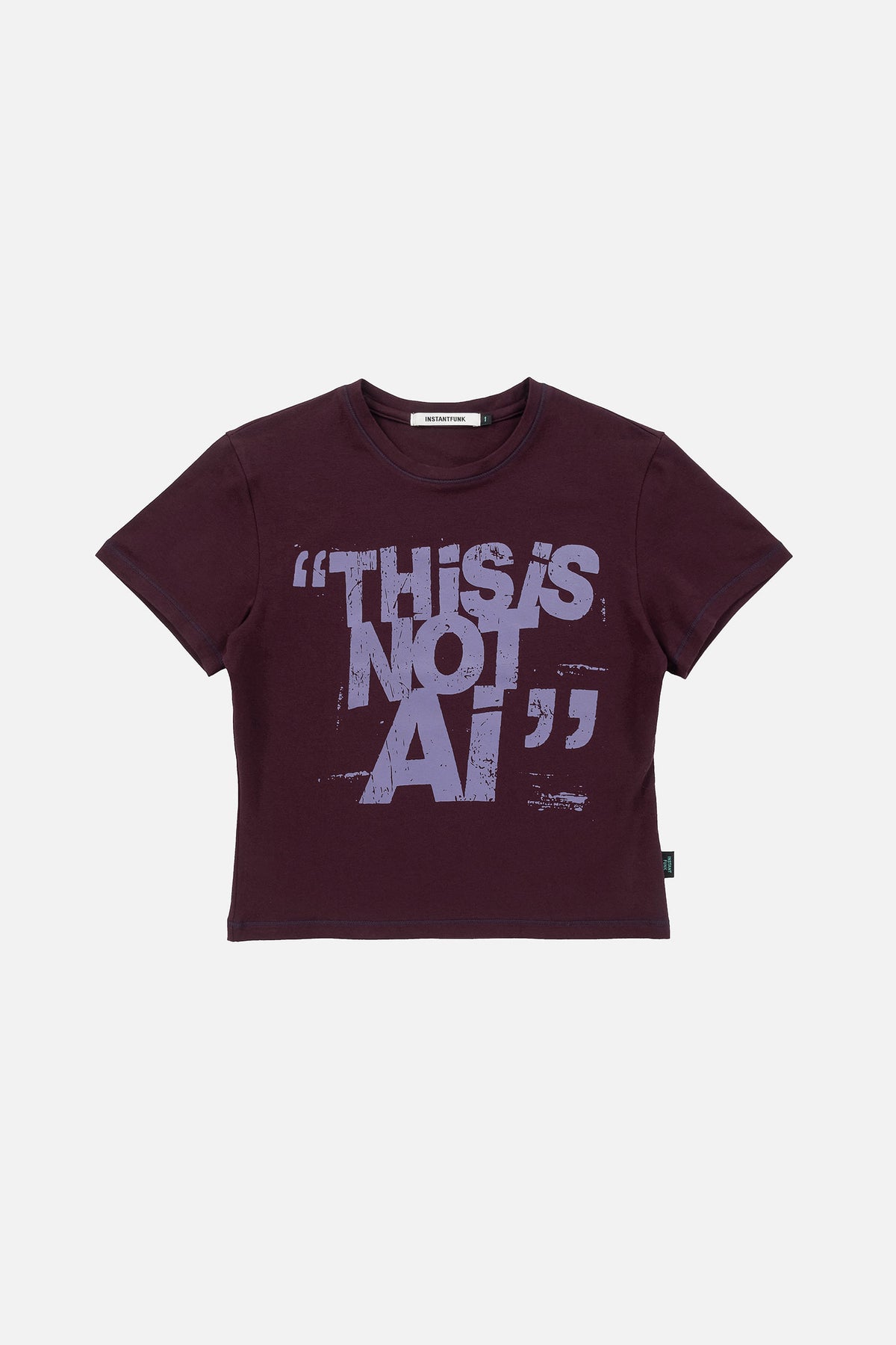 Instantfunk This Is Not AI Tee - Burgandy