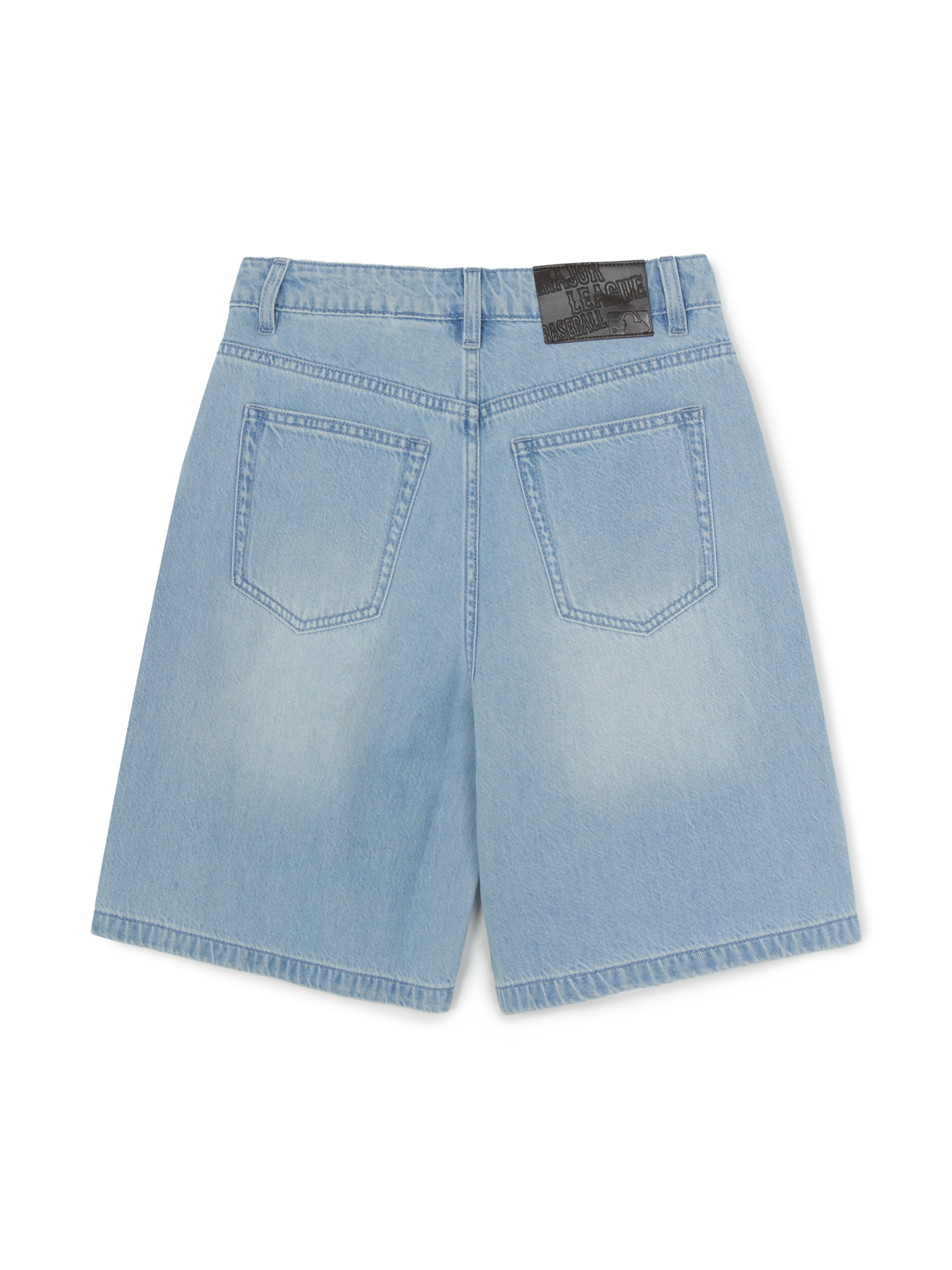 MLB Korea Women's Basic Small Logo Summer Tencel 9in Denim Shorts