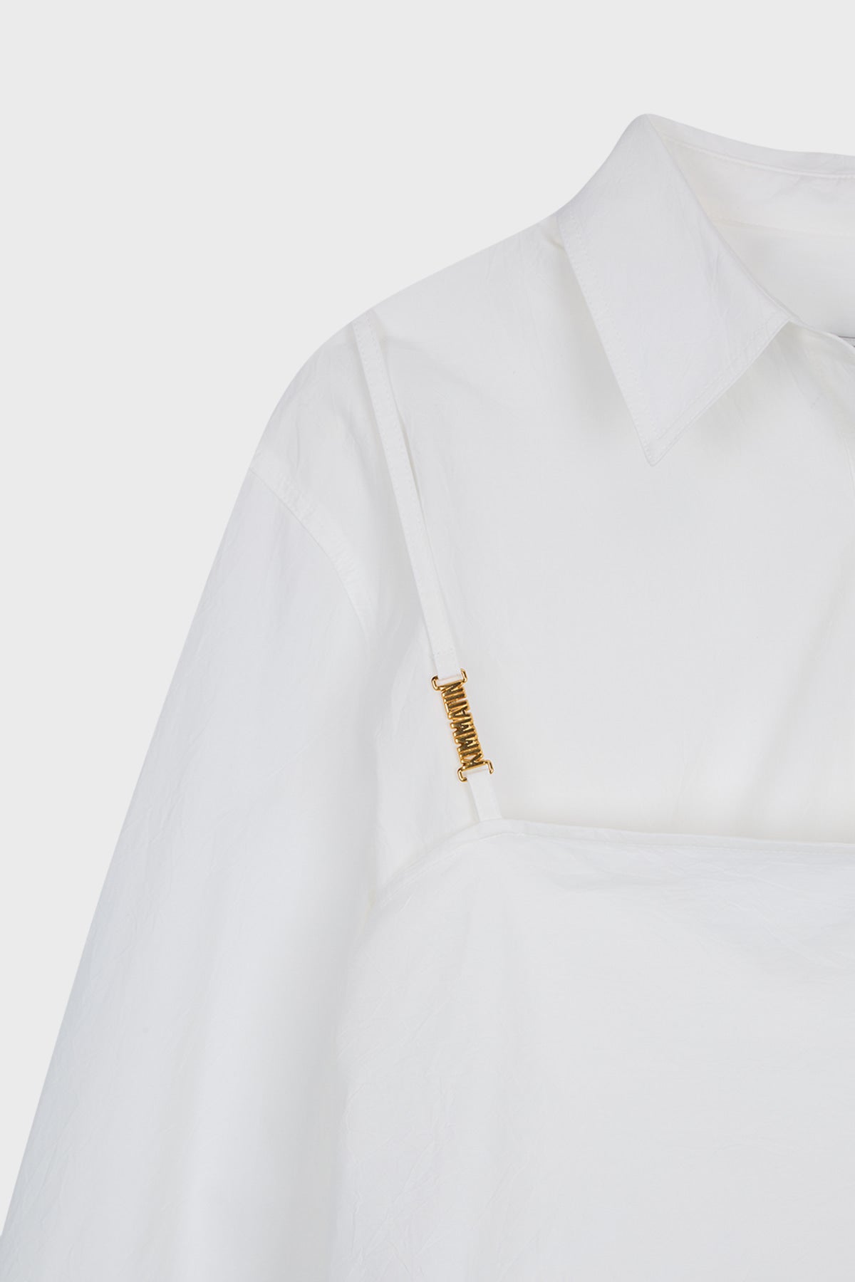 Matinkim Matin Kim Bustier Layered Crinkle Shirt IN White