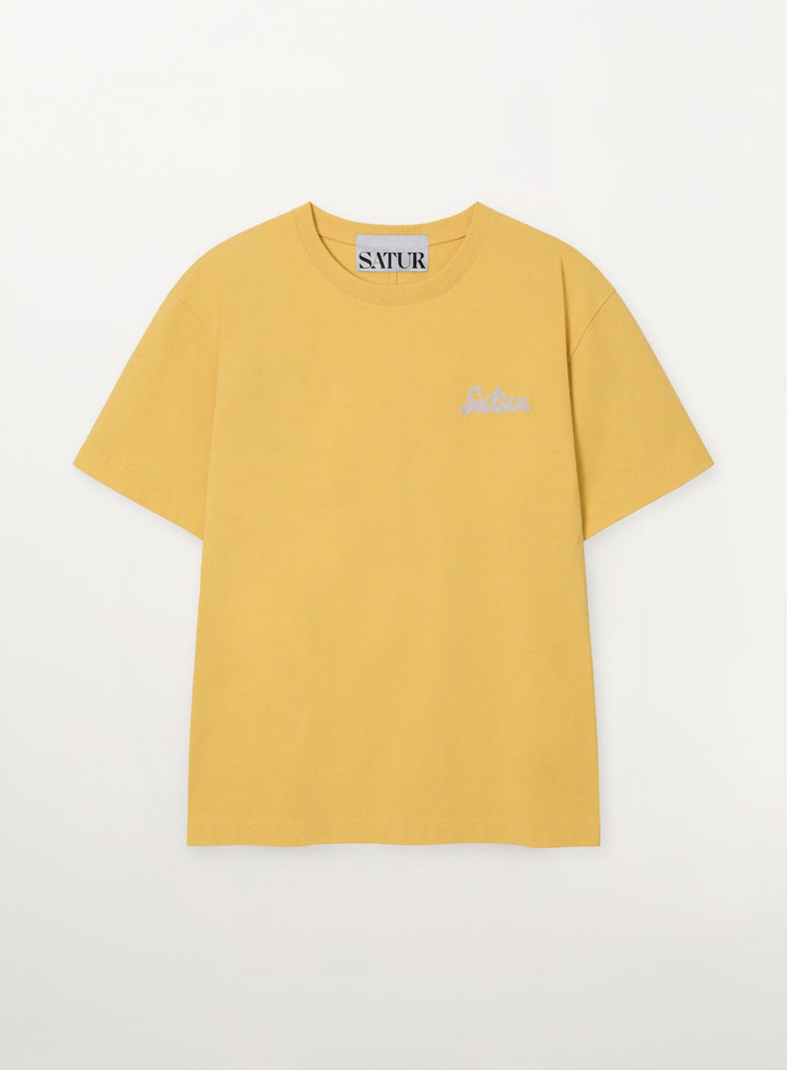 Satur Flowing Small Logo T-Shirt - Yellow