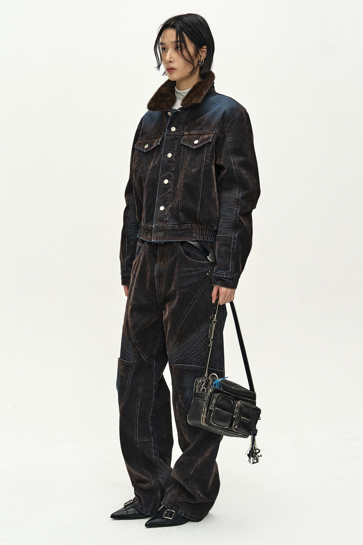 Andersson Bell Unisex Rodeo Biker Wide-Leg Jeans