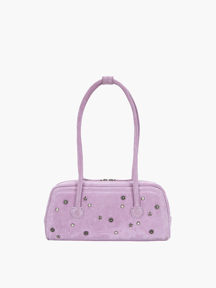Margesherwood Soft Boston EW lavender pink studded suede