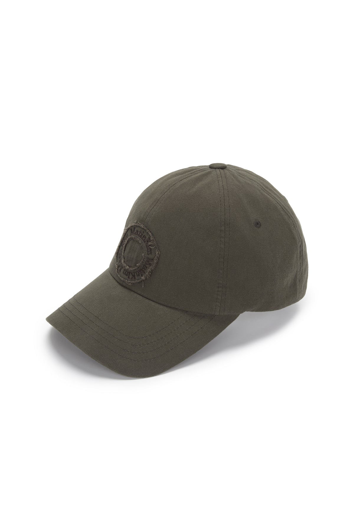 [matinkim] APPLIQUE CIRCLE LOGO BALL CAP IN BROWN