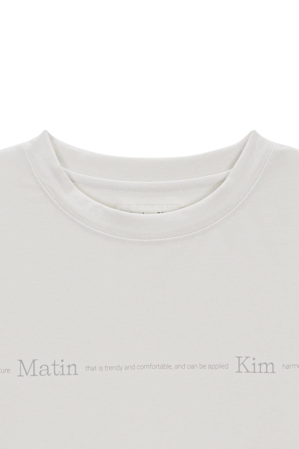 [matinkim] MATIN SMALL LINE LOGO STITCH CROP TOP IN LIGHT GREEN