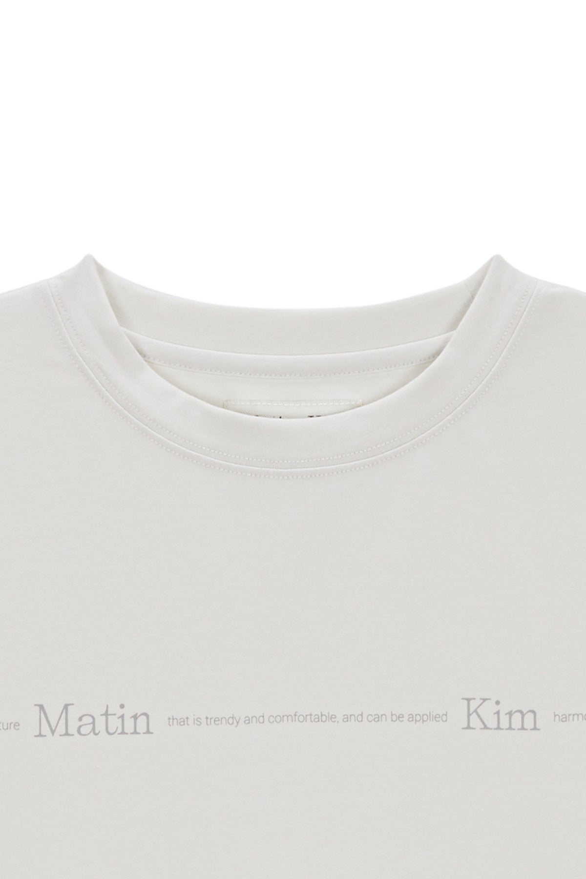 [matinkim] MATIN SMALL LINE LOGO STITCH CROP TOP IN LIGHT GREEN