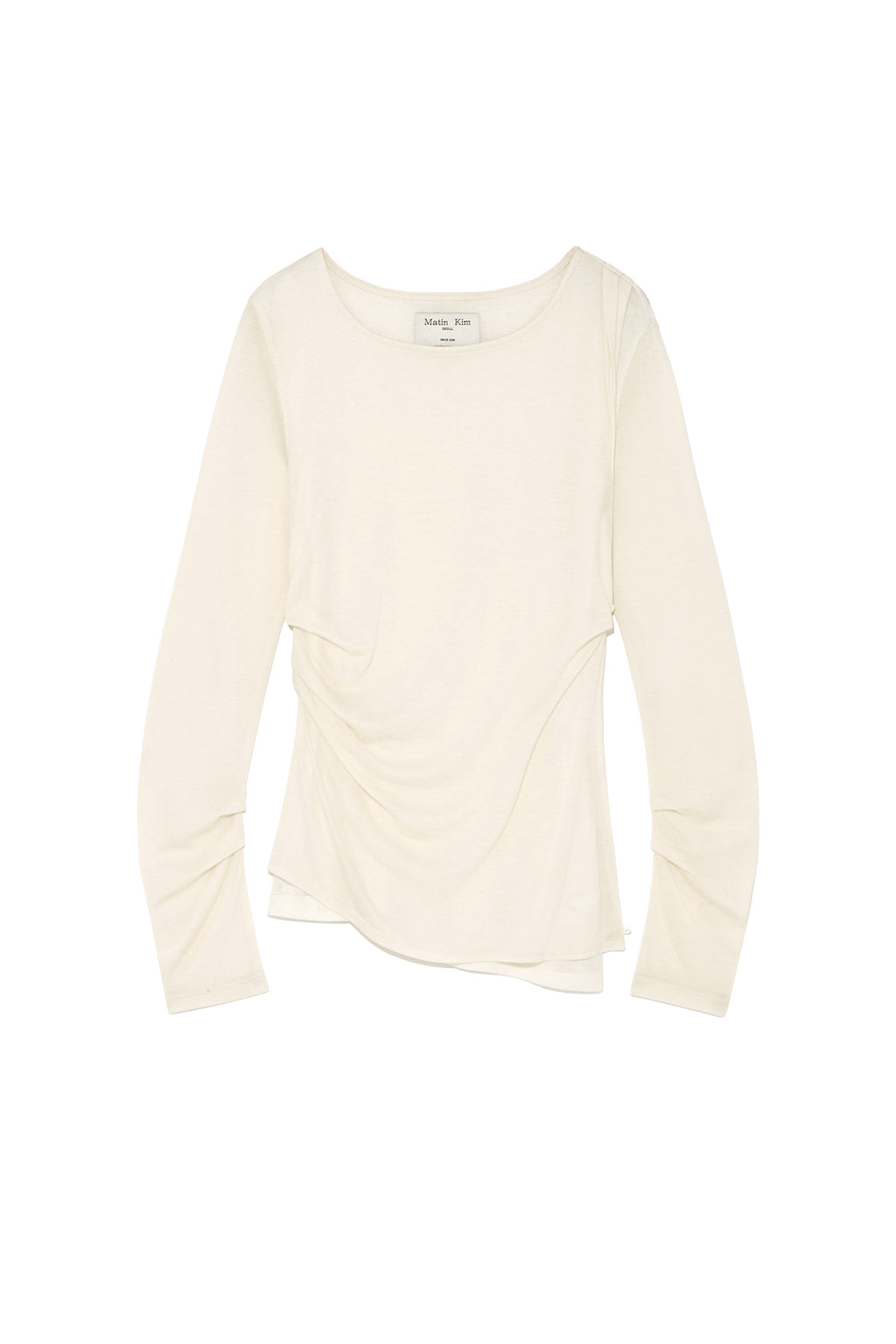 [matinkim] TURN UP DETAIL LAYERED TOP IN LIGHT BEIGE