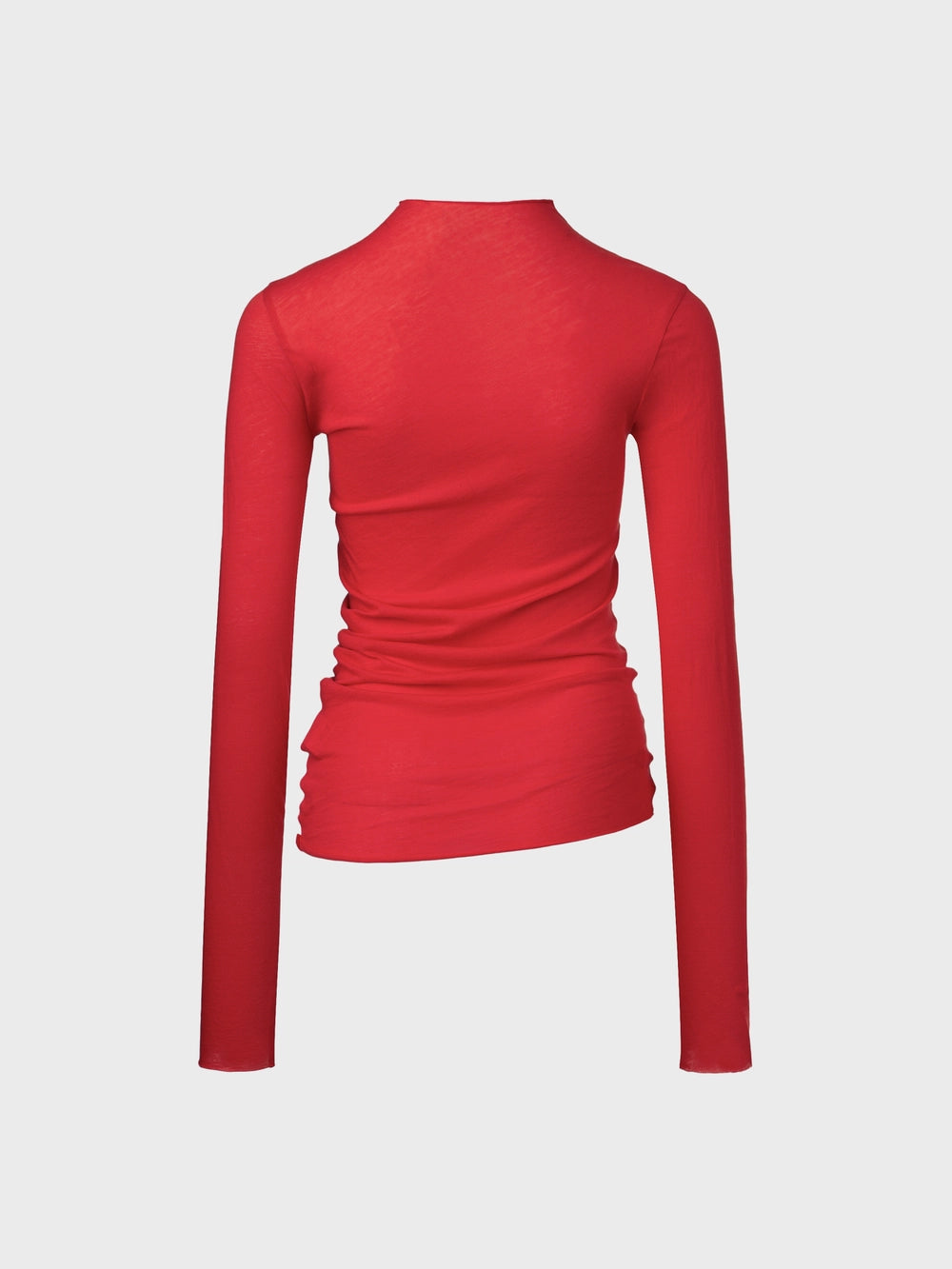 EENK Asymmetrical Twist Long-Sleeve T-shirt - Red