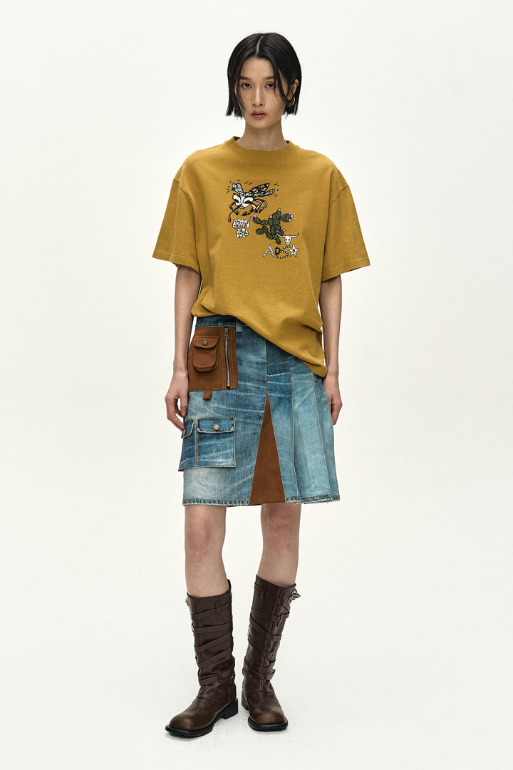 Andersson Bell X Brain Dead Denim Print Skirt
