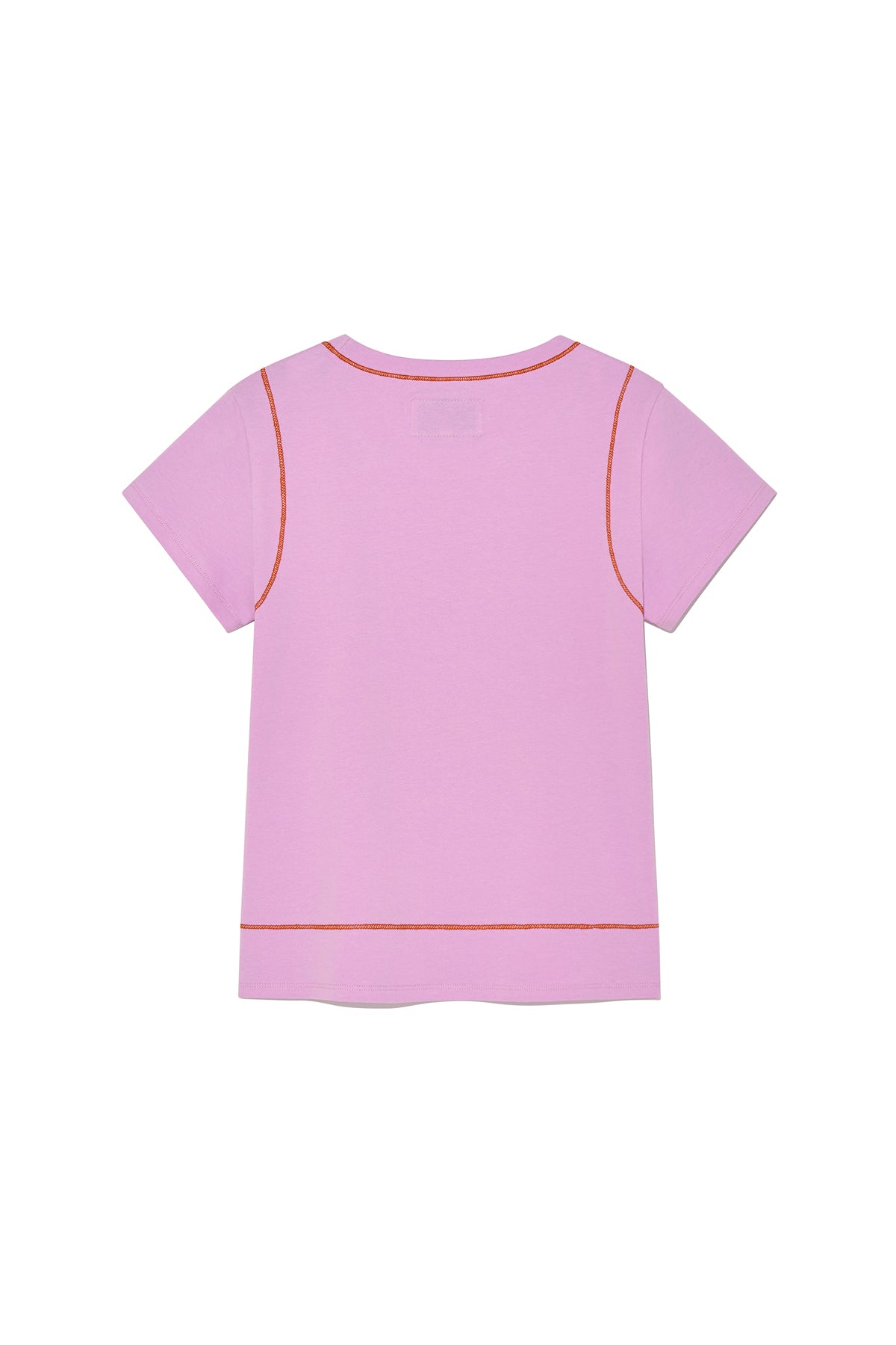 [matinkim] STITCH POINT SMALL LOGO TOP IN PINK