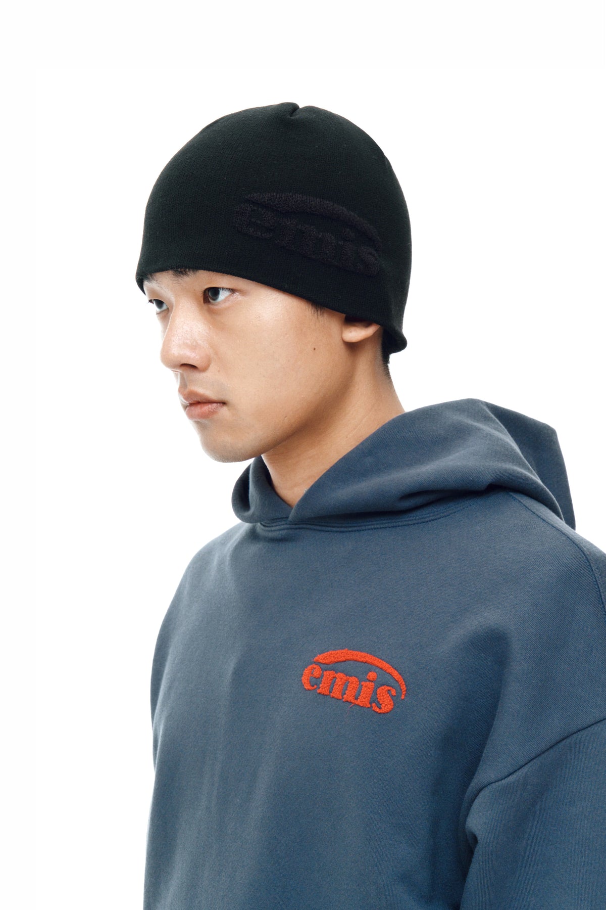 Emis Boucle Jacquard Logo Beanie-Black