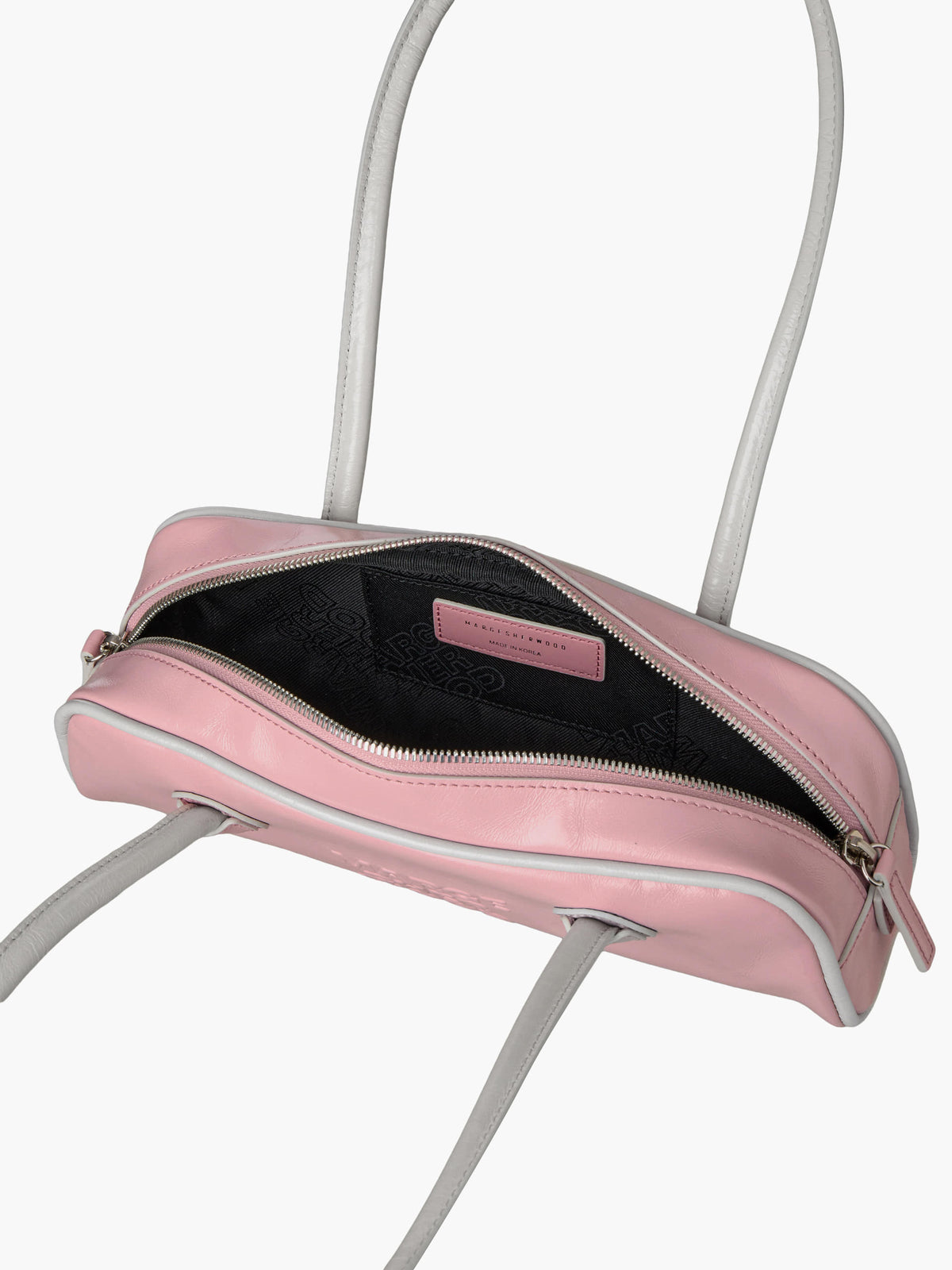 Margesherwood Soft Boston EW Mini Piping baby pink+light grey crinkle