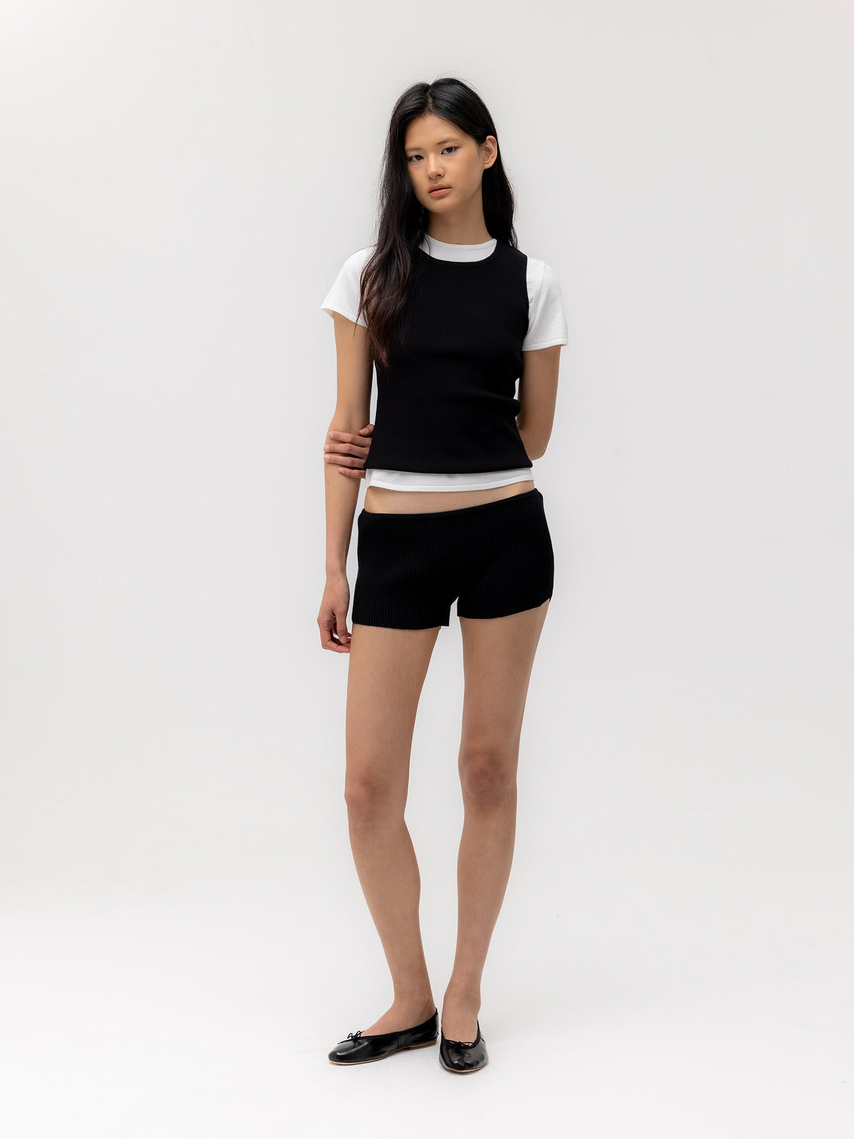 GLOWNY G Knit Rest Shorts (Black)