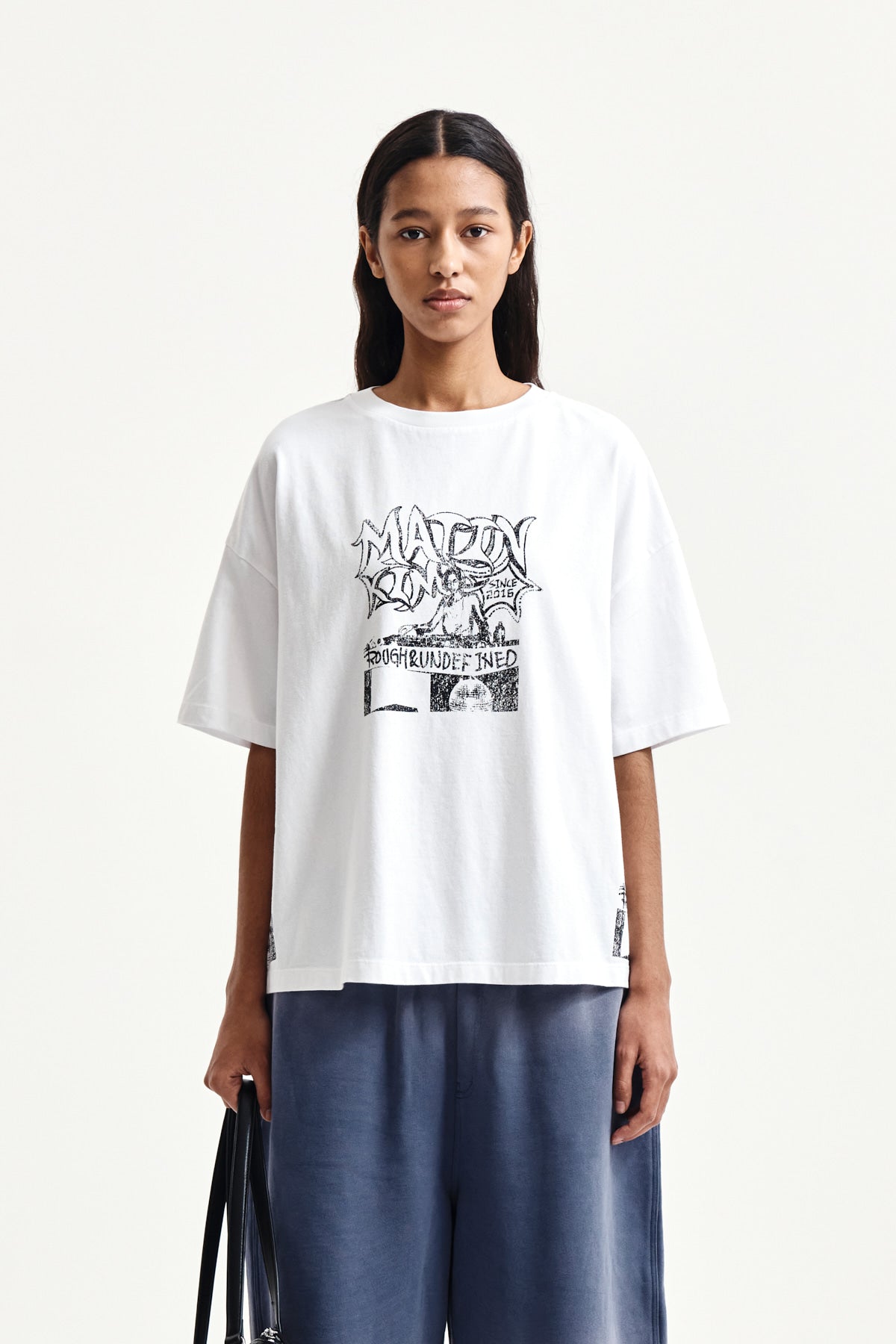 Matinkim Vintage Graffiti Artwork Top IN White