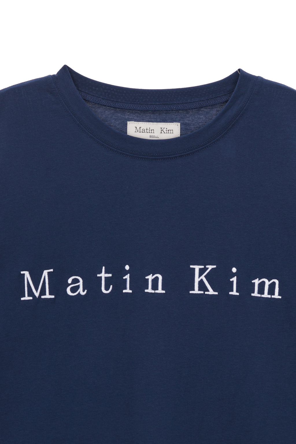 [matinkim] MATIN EMBROIDERY LOGO TOP IN NAVY