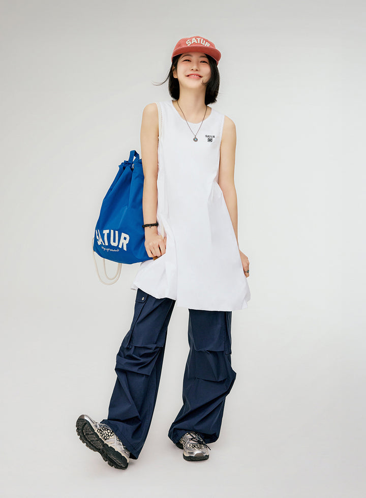 Satur (W) Balloon Sleeveless One-piece - White