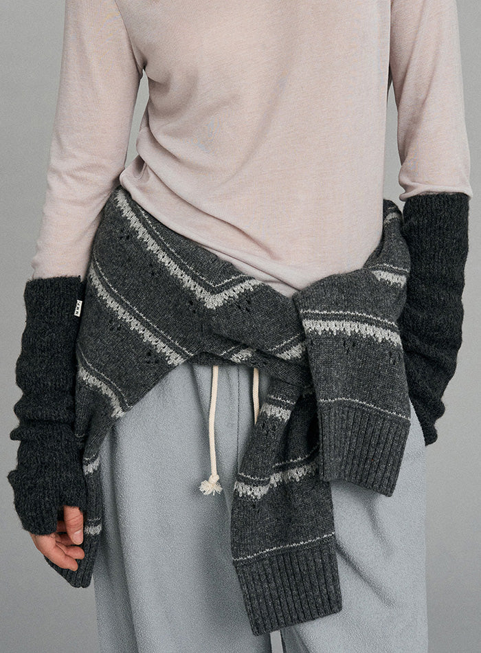 Mango Maniplease Aki Knit Hand Warmer Charcoal