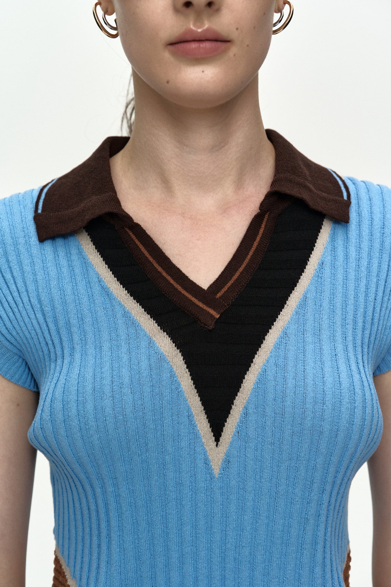 Andersson Bell Color-Blocked Knit Polo Vest