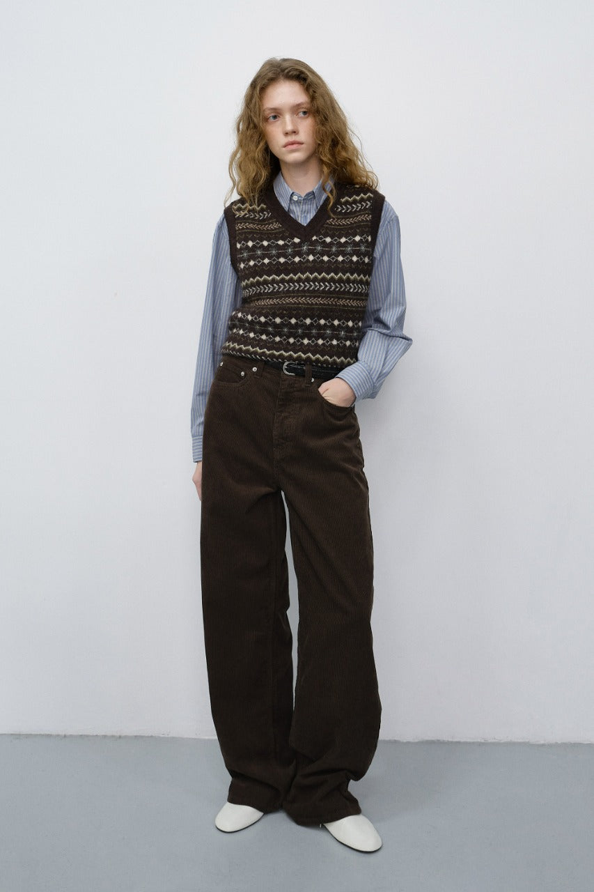 Dunst 90S Wide Corduroy Jeans Brown