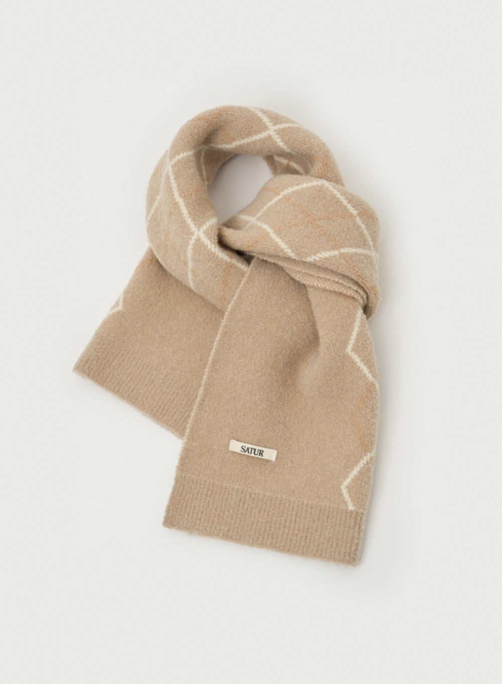 [satur] Argyle Muffler - Beige