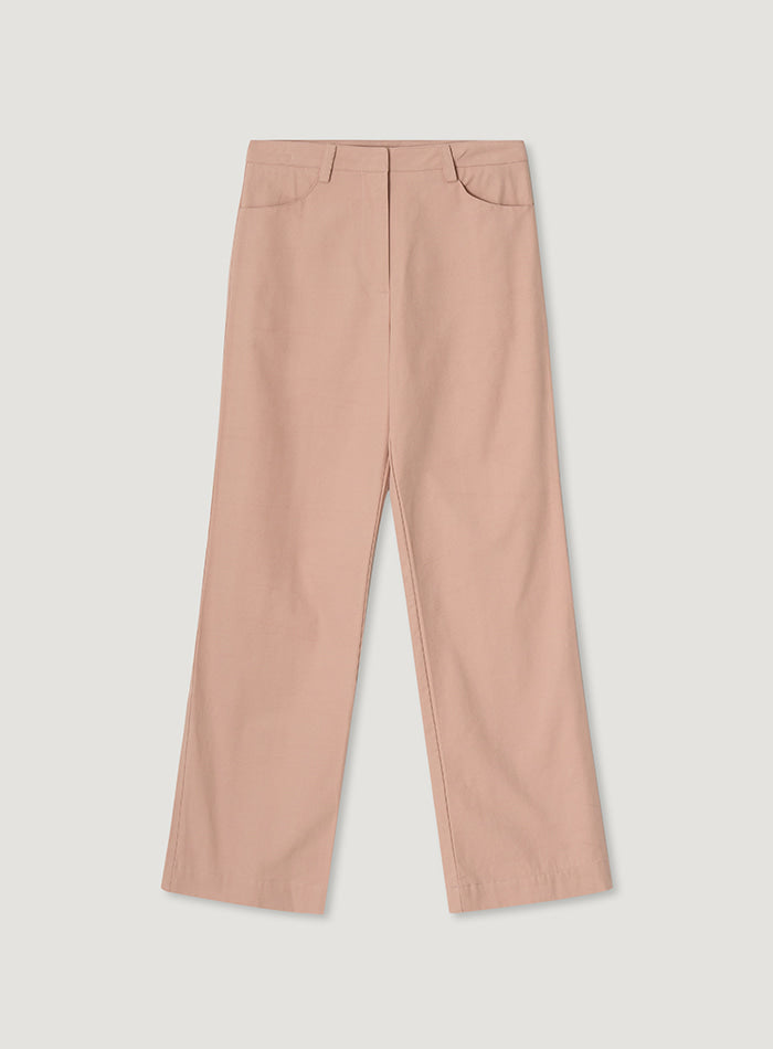Mango Maniplease Plain Cotton Pants