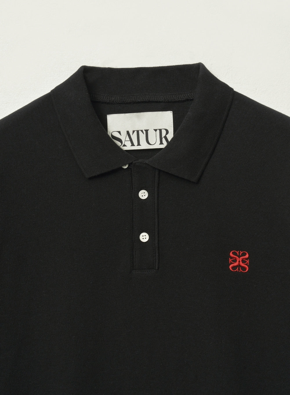 [satur] (W) Basic Pique Polo T-Shirt - Black