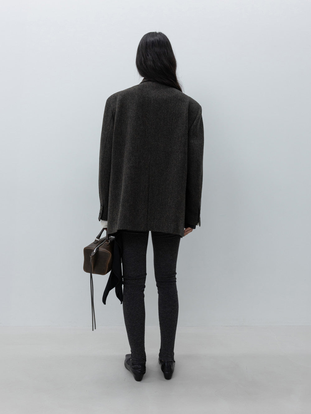 Low Classic Oversized Wool Tailored Jacket Brown