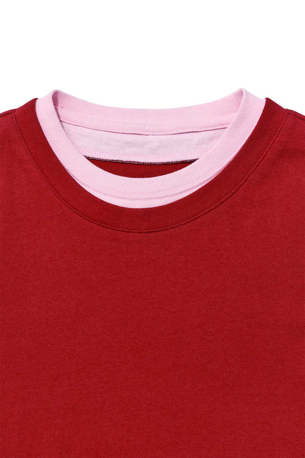 [matinkim] COLOR POINT LAYERED TOP FOR WOMEN IN RED