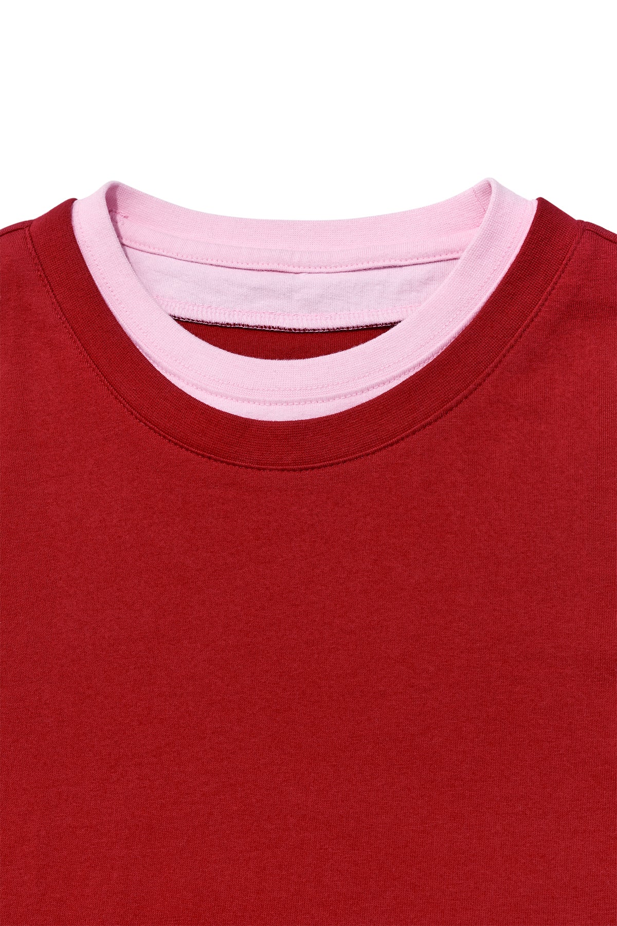 Matinkim Color Point Layered Top For Women IN Red