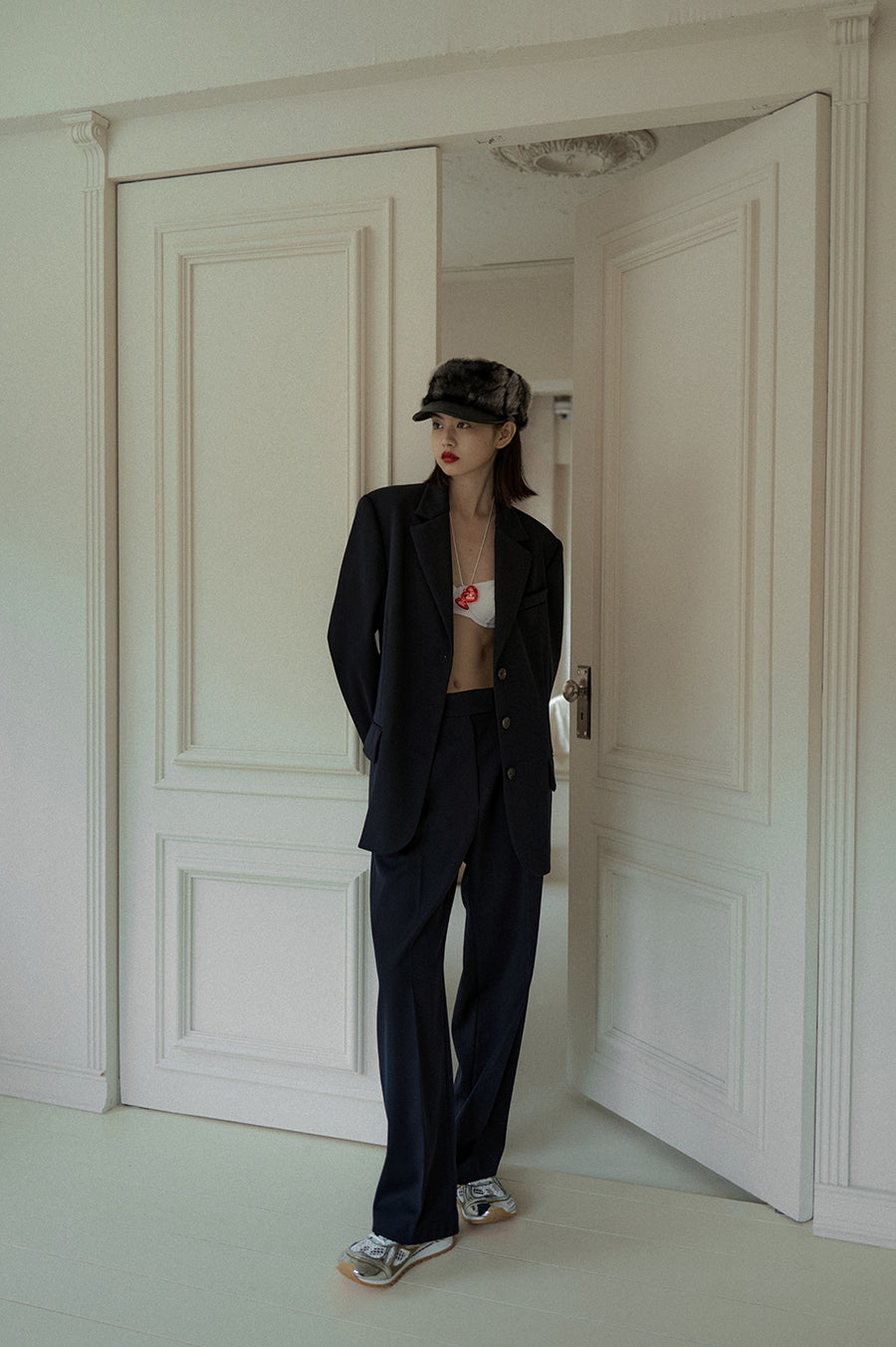 Overdueflair Wool Wide Pants Navy