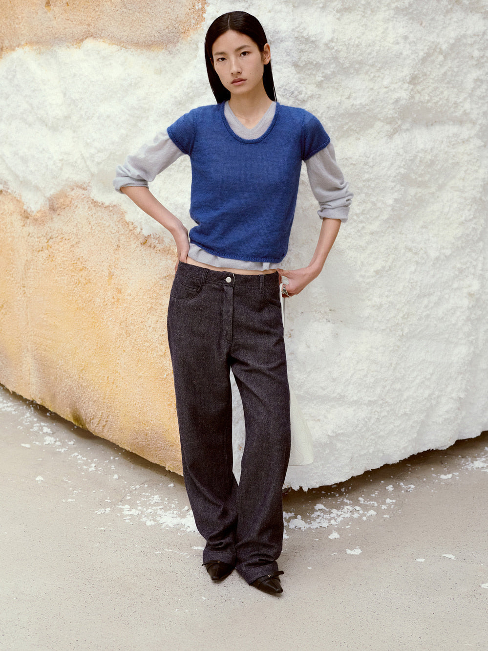 Low Classic Short Sleeve Knit Top Blue