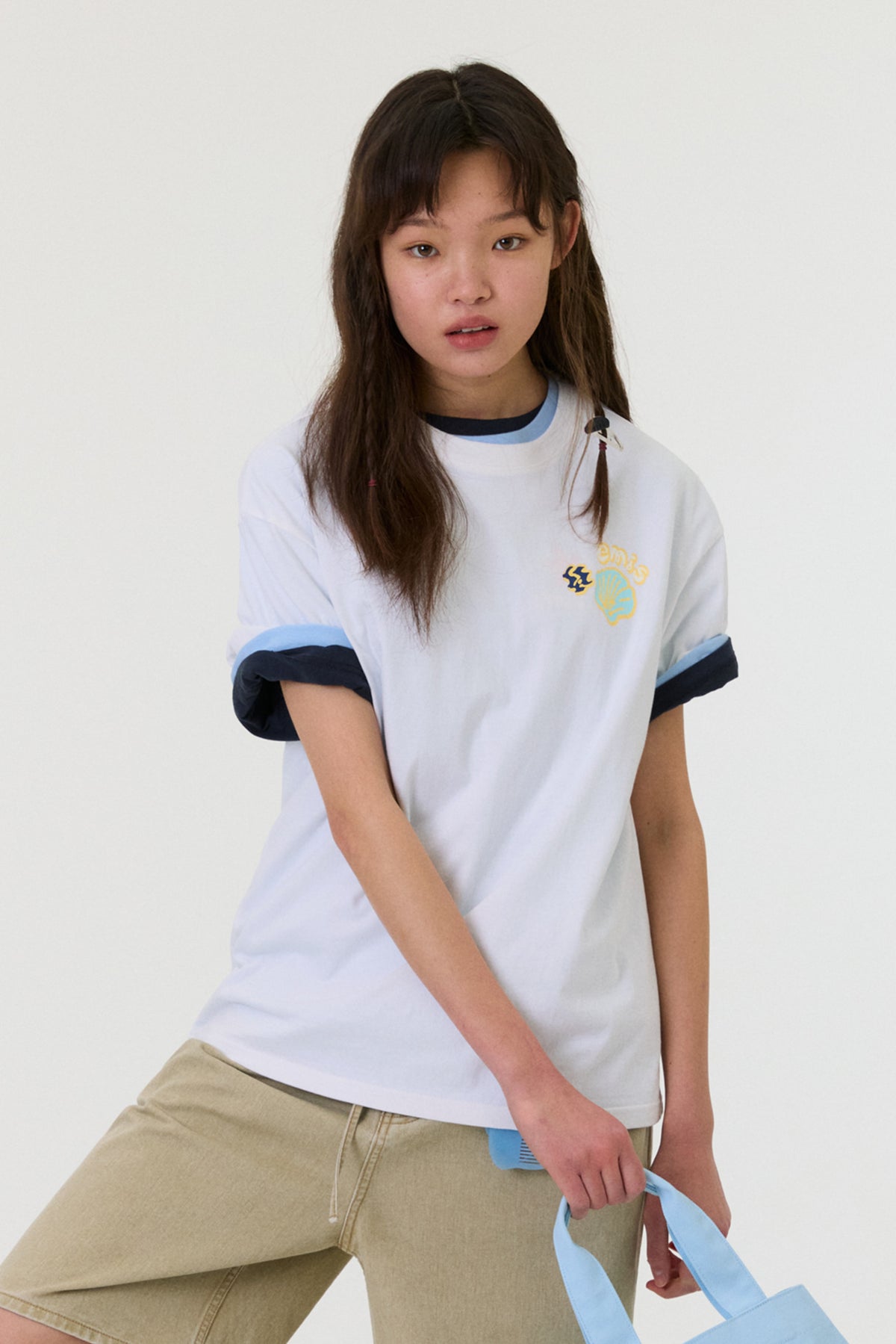 EMIS Coastal Embroidery T-Shirt-White
