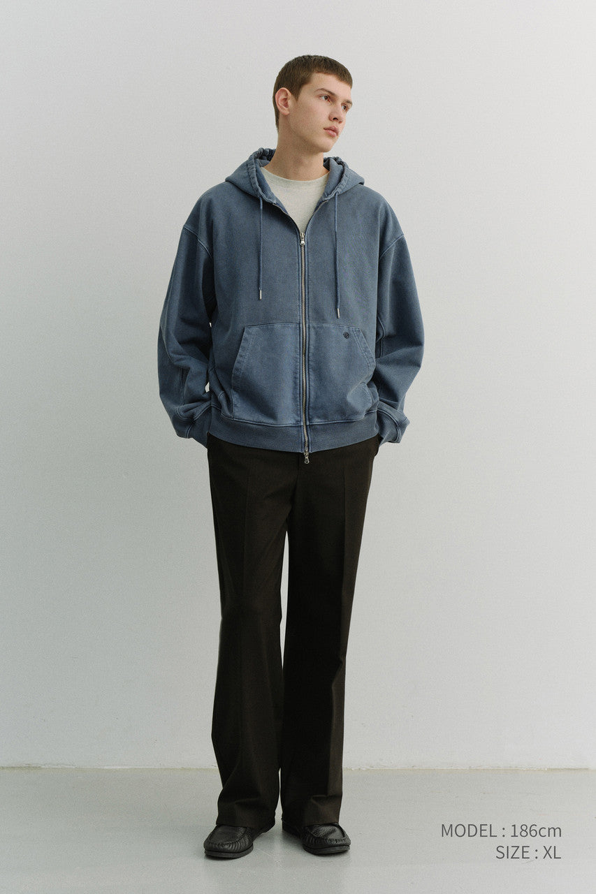 Dunst Unisex Garment Dyed Zip-Up Hoodie Navy