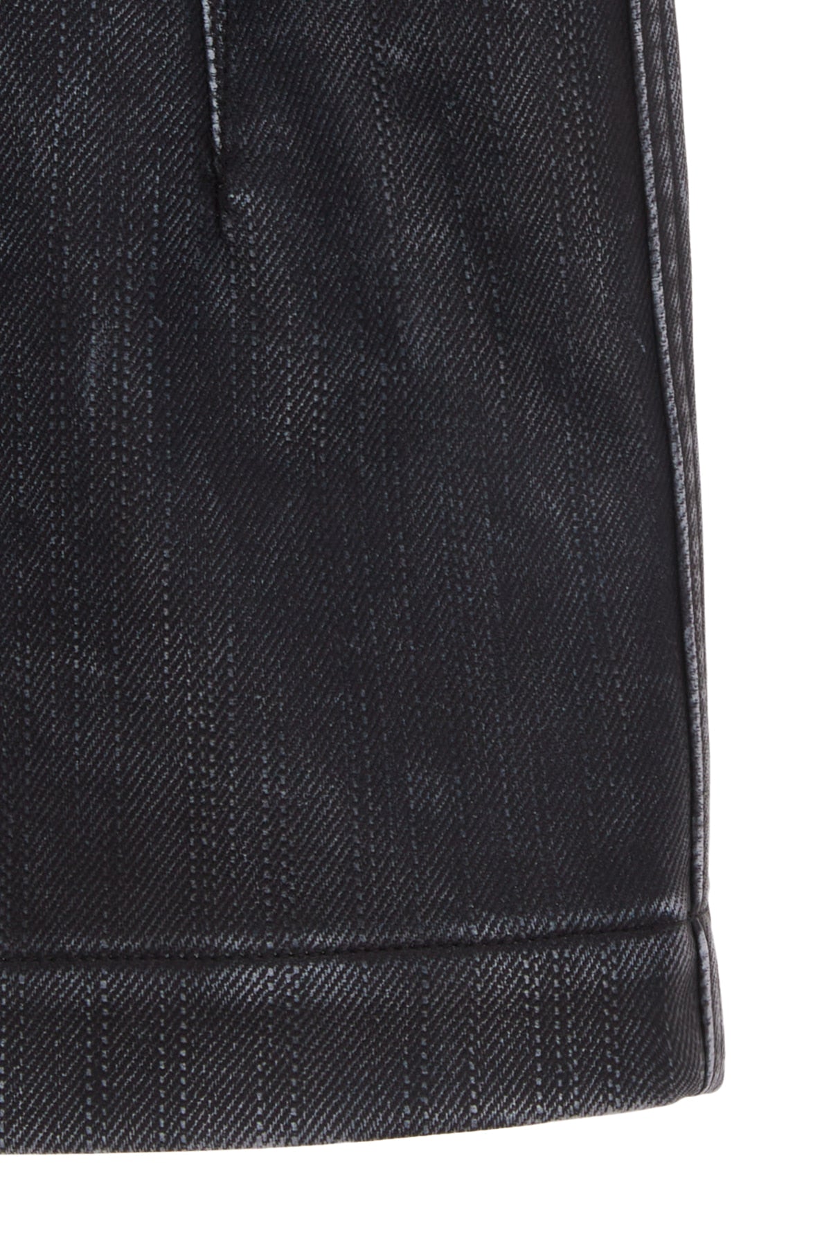 [matinkim] ZIPPER POCKET WASHED LEATHER MINI SKIRT IN NAVY