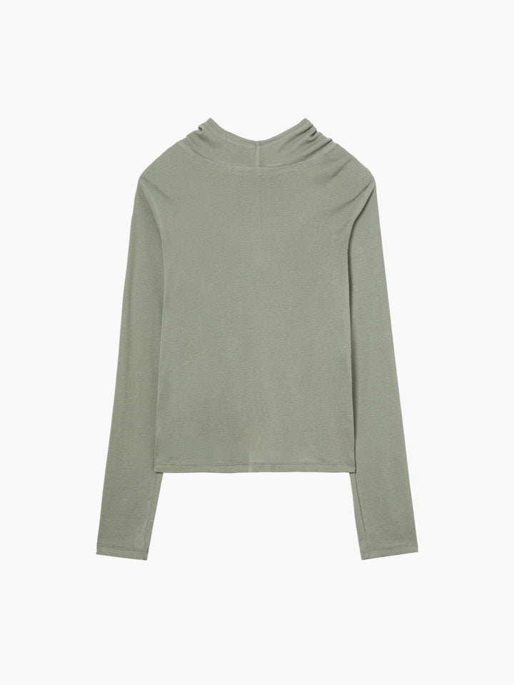 Margesherwood Highneck Hoodie Long Sleeve khaki