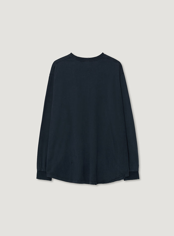 Mango Maniplease Dust Washed Over Fit Tee Navy