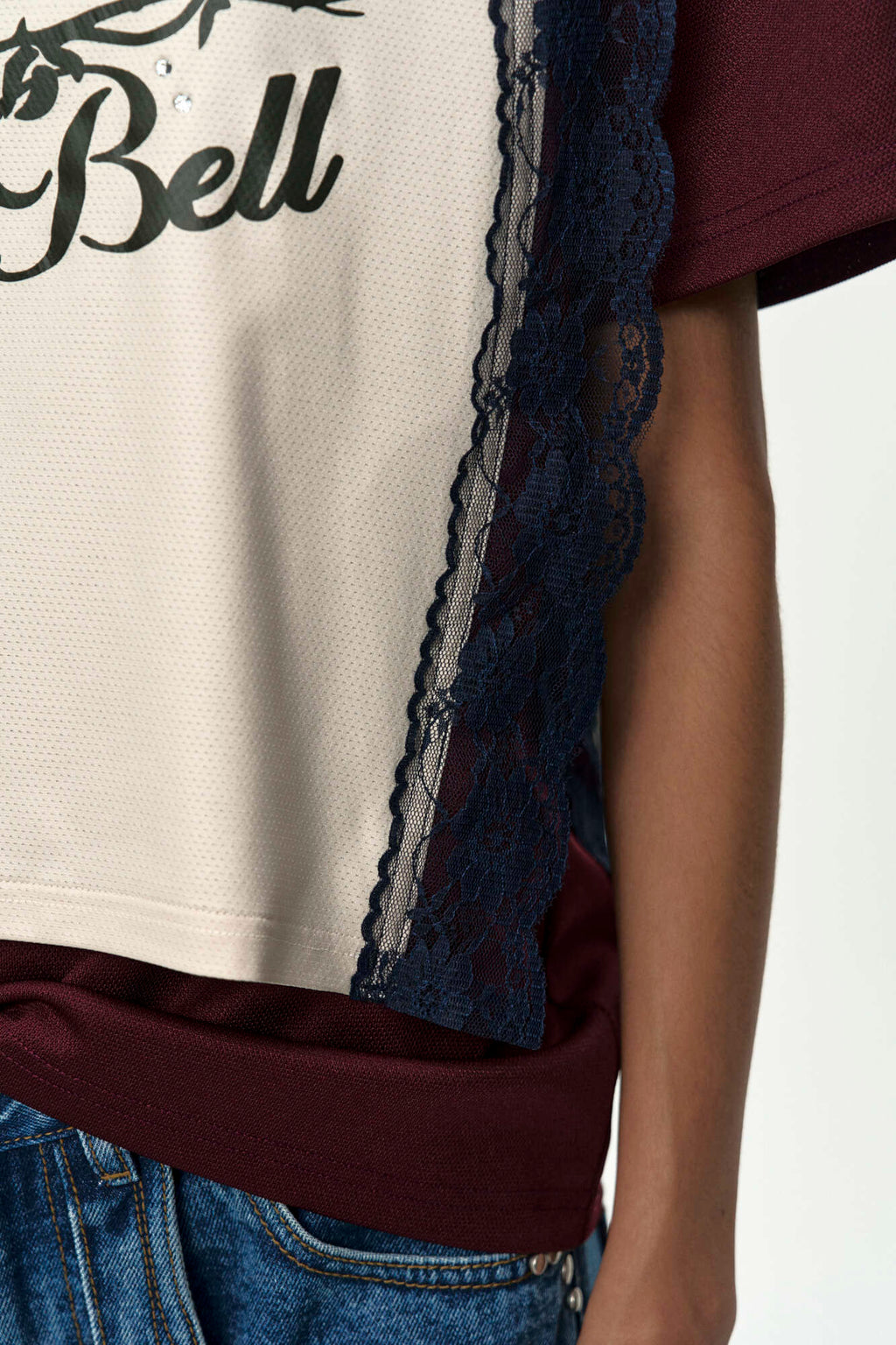 Andersson Bell Lace Trimmed Polo Jersey Top Yellow)