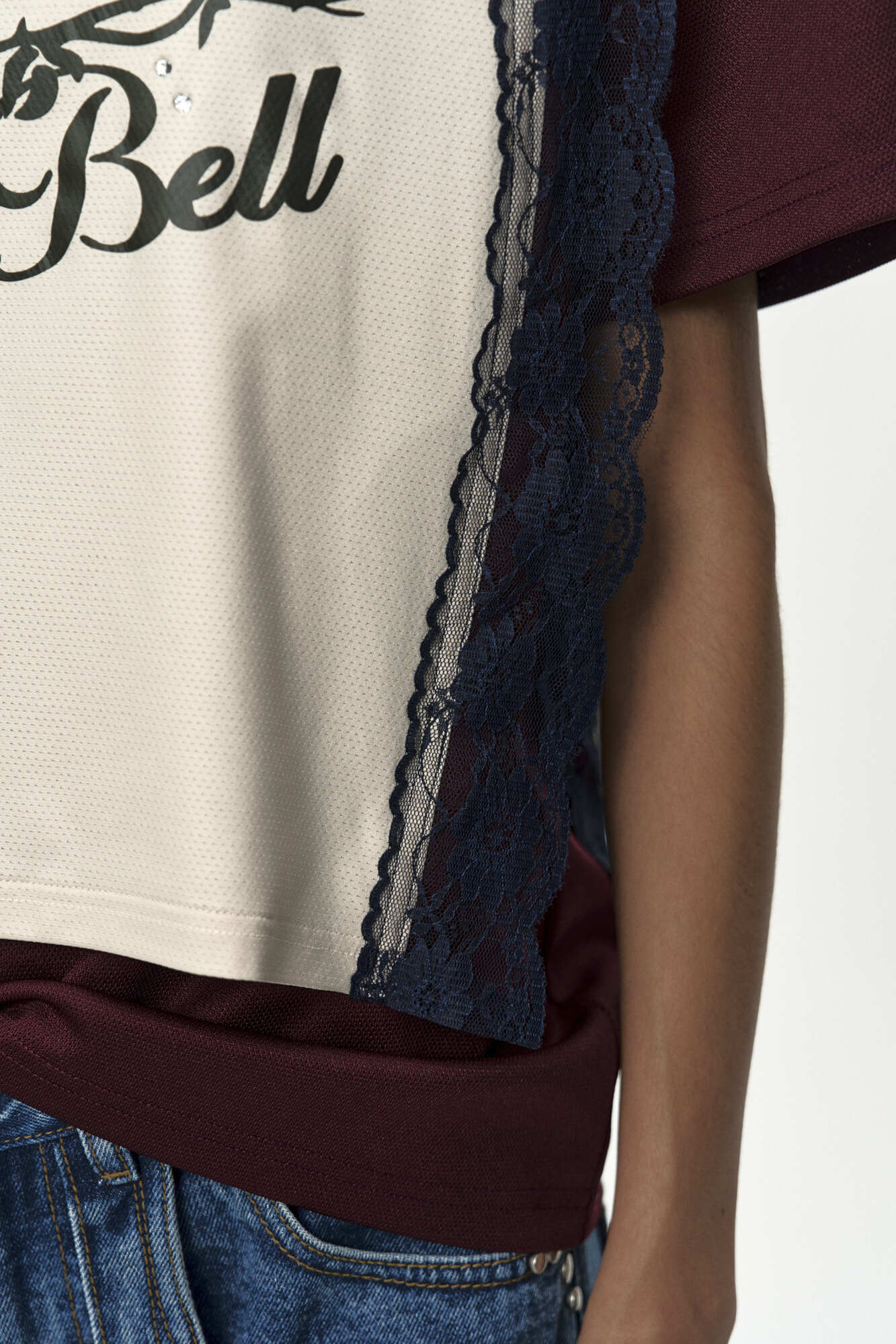 Andersson Bell Lace Trimmed Polo Jersey Top Yellow)