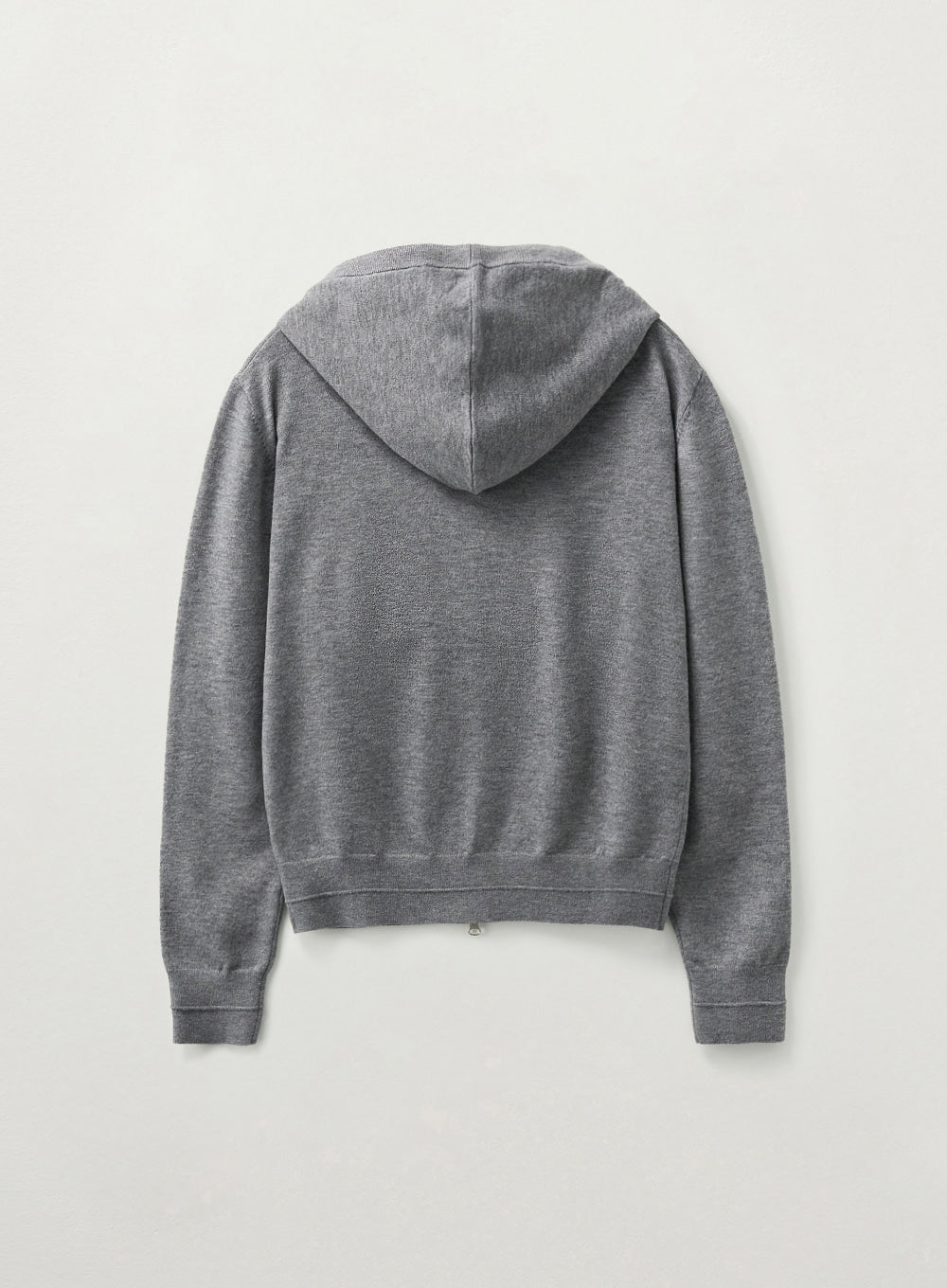 [satur] (W) Classic Knit Hood Zip-up - Melange Gray