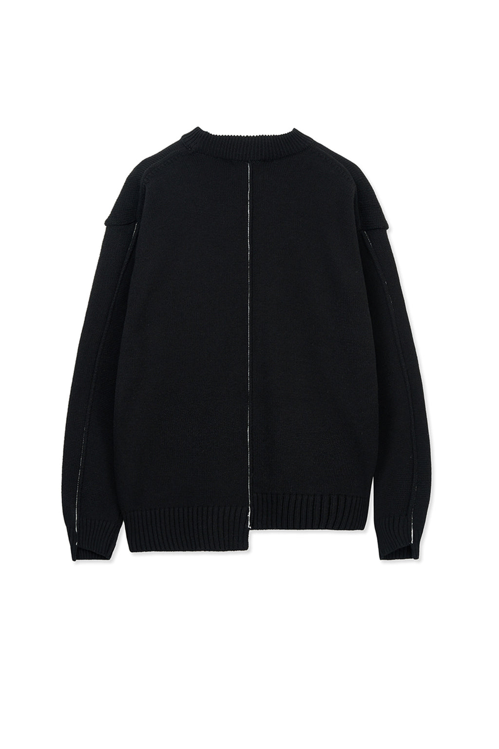 [matinkim] Asymmetric Logo Knit Pullover IN Black