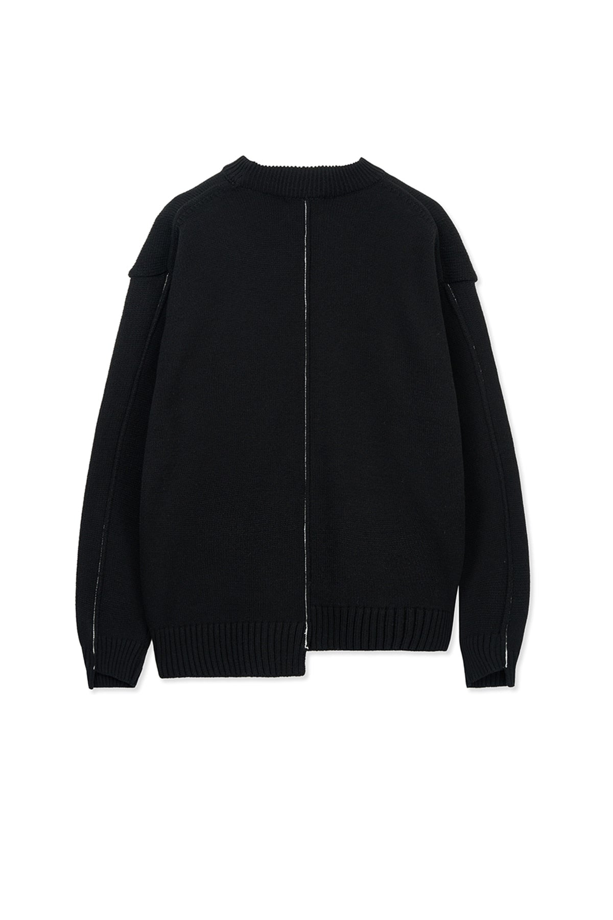 [matinkim] Asymmetric Logo Knit Pullover IN Black