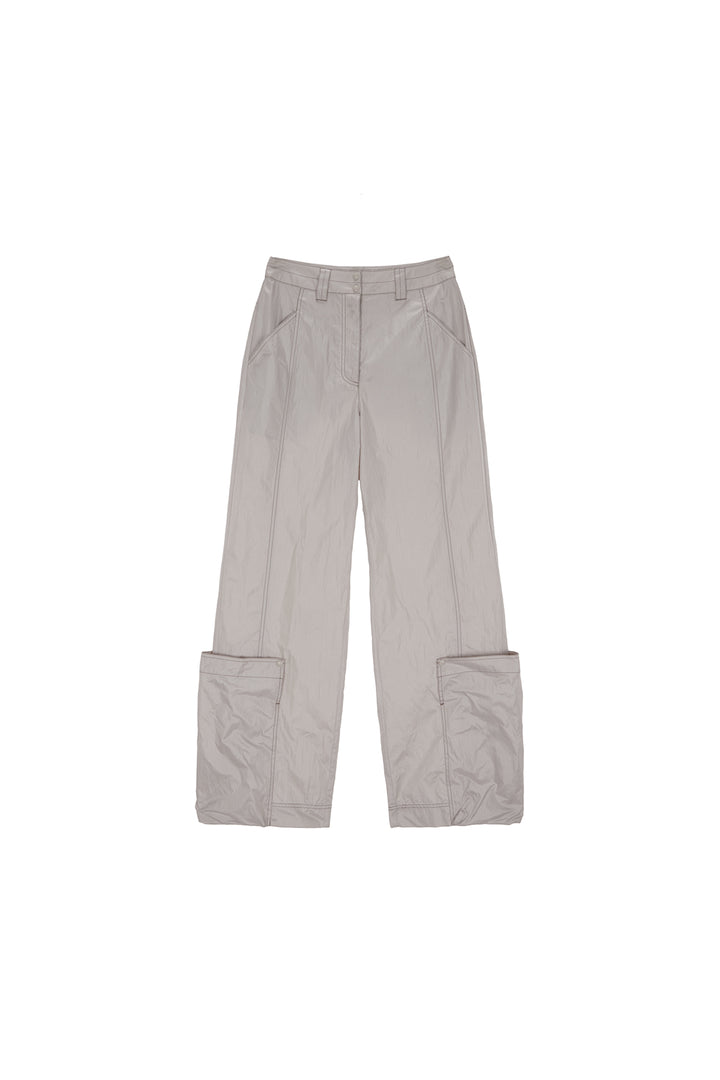 Matinkim Loose Pocket Nylon Pants IN Beige