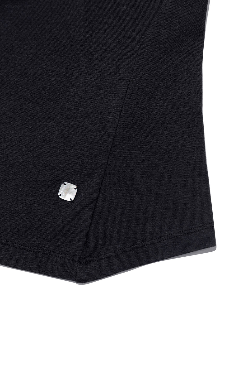 [matinkim] STRING OFF SHOULDER SLIM TOP IN CHARCOAL