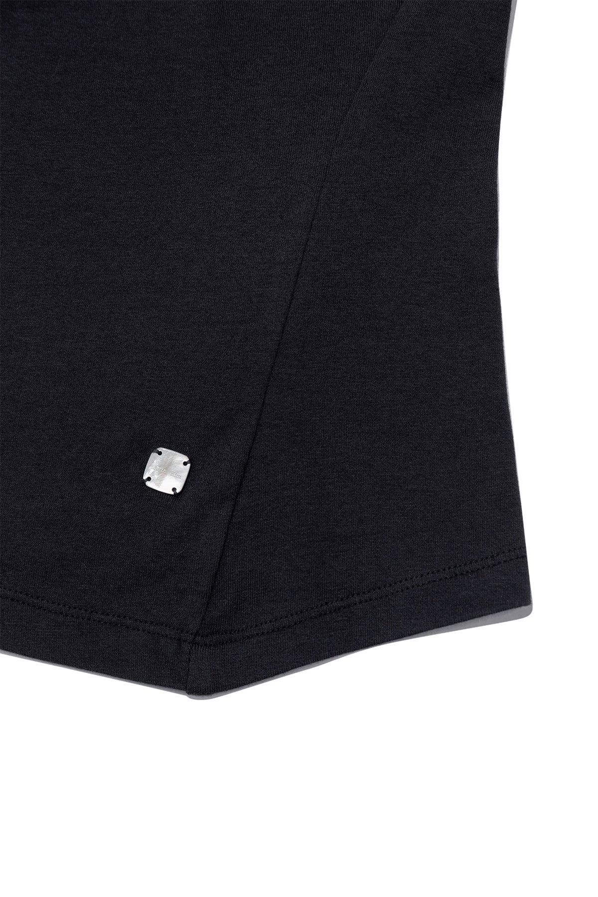 [matinkim] STRING OFF SHOULDER SLIM TOP IN CHARCOAL